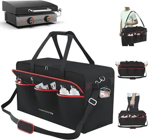 22 Inch Griddle Cover Carry Bag for Blackstone 1813 22 Inch Grill Table Top Griddle with Hood Lid, Fits Blackstone 22" Grill Griddle with Grill Cover Carrying Bag 600D Heavy Duty Water-Resistant