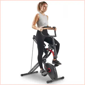 Smart 2 in 1 Upright Row-N-Ride Hybrid Squat Rowing Machine Exercise Bike with Assist Trainer