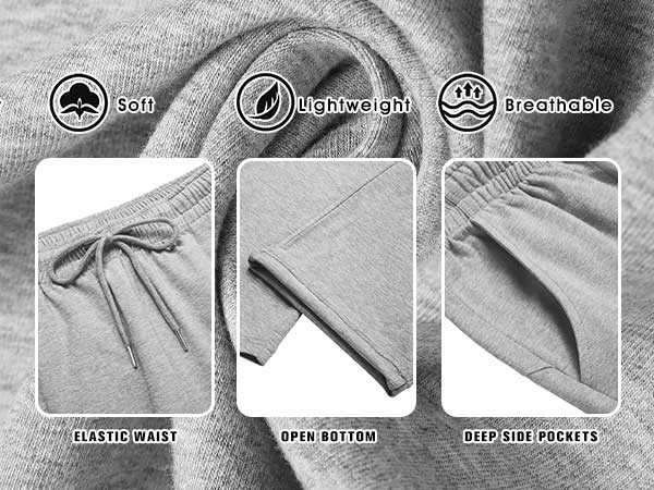 COOFANDY Men's Pants Cotton Yoga Pants Casual Sweatpants Jogger Open Bottom Lounge Pants with Pockets Gift Ideas