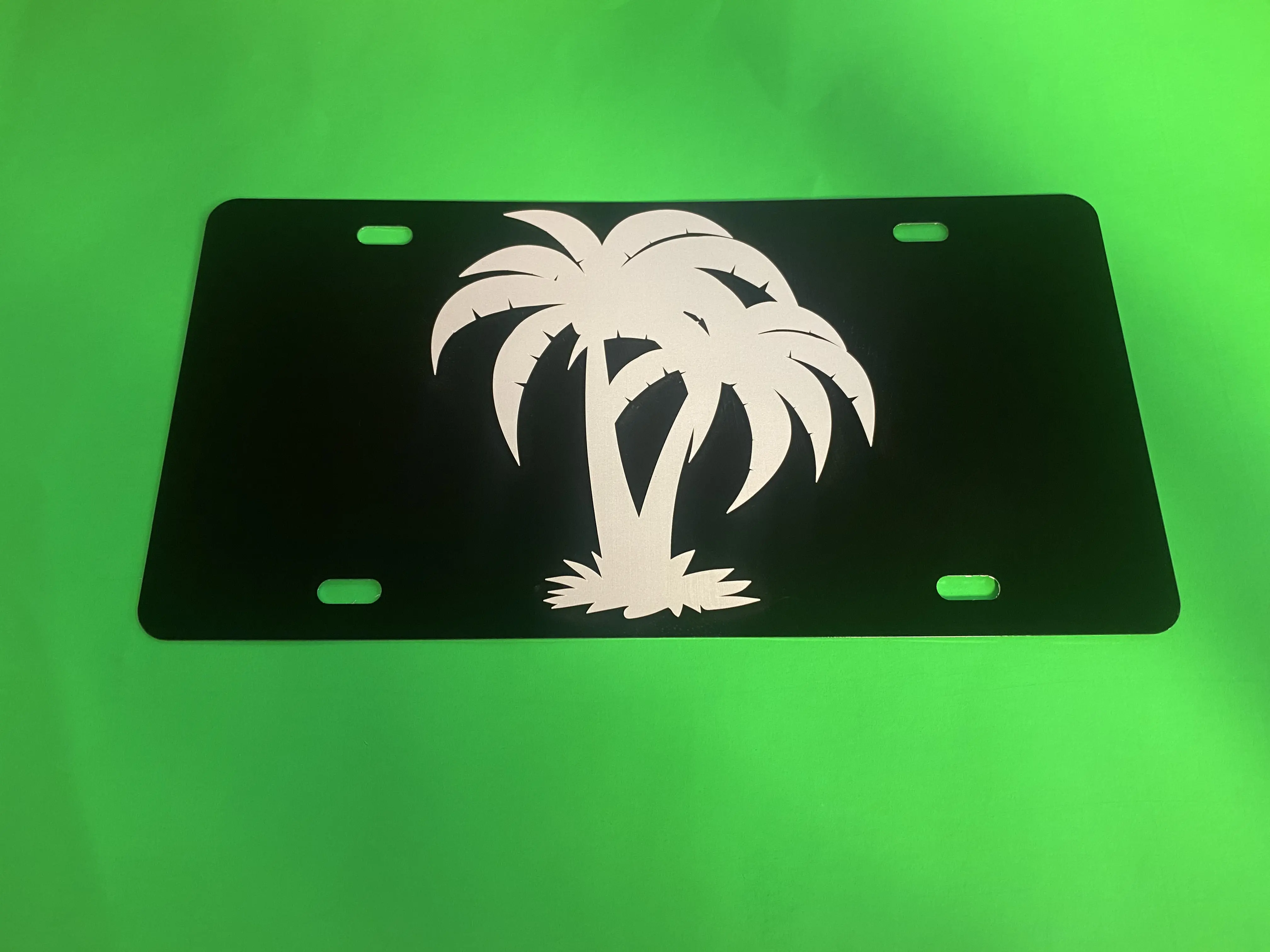 Palm Tree Laser Engraved License Plate
