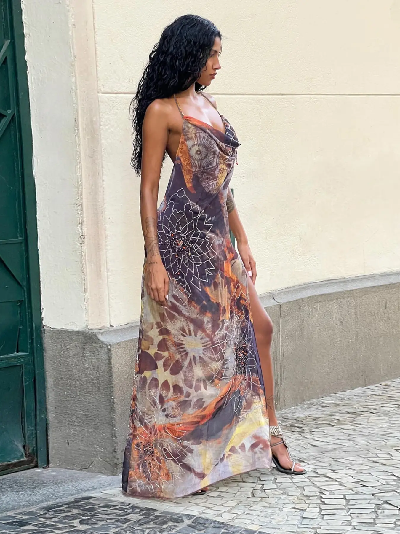 backless burgundy maxi dress Miss Circle Women Patricia Burgundy Leopard Burnout Velvet Mesh Backless Maxi Dress