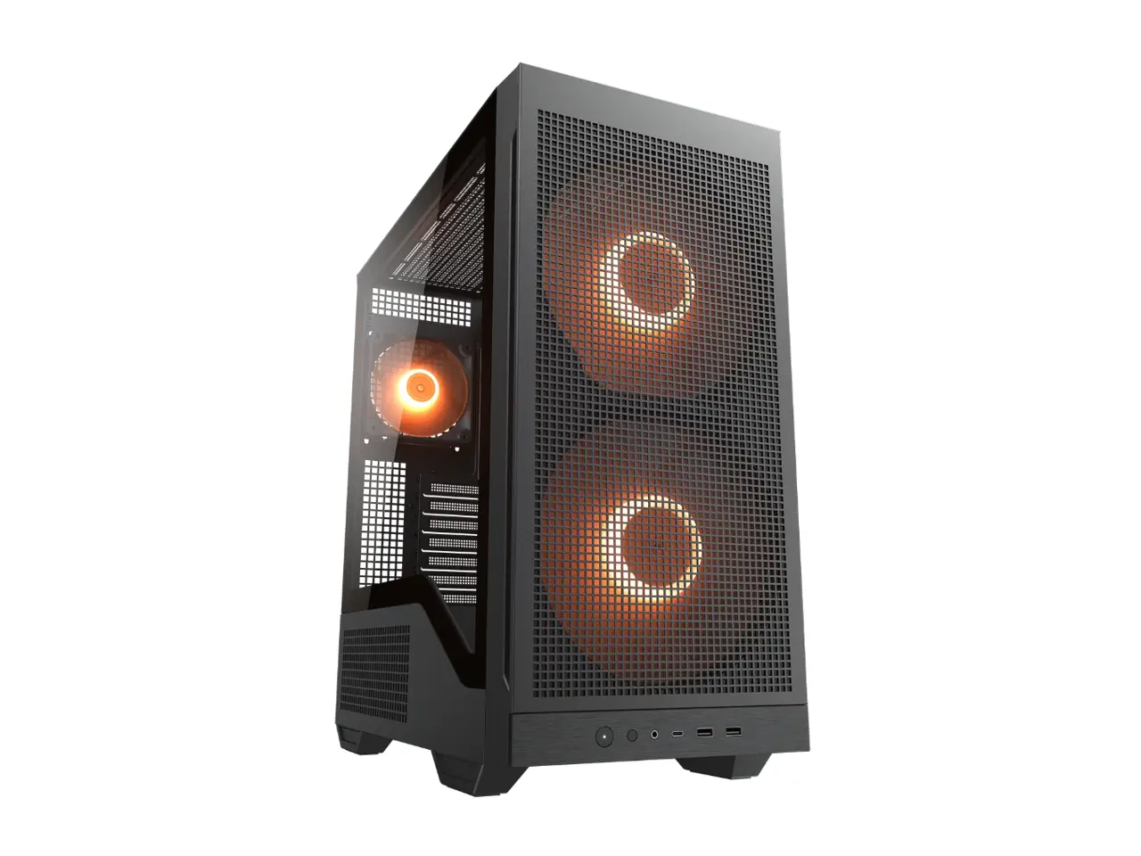 COUGAR MX600 Max RGB Black Computer Case Mid Tower for ATX / Micro ATX / Mini ITX, Supports 400mm GPU, Back