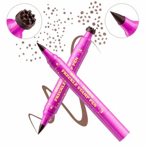 Beauty Glazed Dual-Ended Freckle Stamp Pen – Realistic Faux Freckles Makeup with Soft Sponge Stamp & Precision Tip – Waterproof Long-Lasting Freckle Marker for Natural or Bold Looks