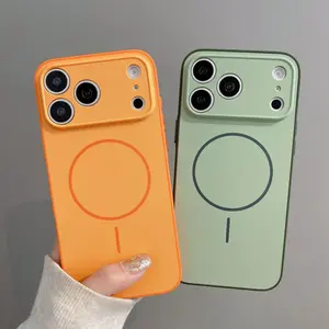 Magnetic Shockproof Smartphone Casing for iPhone 17 Pro Max - Dual-Layer Color-Block PC TPU Protective Cellphone Accessory, High-Saturation Collision Design, Soft Touch Fine Grip, Built-In Lens Cover Protection