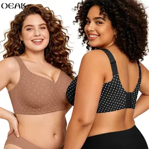 OEAK | Jelly Bra, Polka Dot Print, Plus Size Wireless Bras, Seamless Full Coverage, Natural Lift & Comfort Support OEAK | Jelly Bra, Polka Dot Print, Plus Size Wireless Bras, Seamless Full Coverage, Natural Lift & Comfort Support