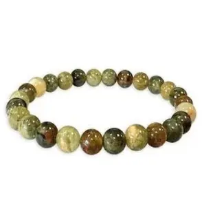 1 pc Green Garnet Stone Bracelet （DegLin Jewelry）Healing Bracelet For Women Anxiety Crystal Bracelet Chakra Beaded Bracelets Rose Quartz Crystals And Healing Stones Bracelet Calming Stretch Bracelet Stress Relief Gifts For Women