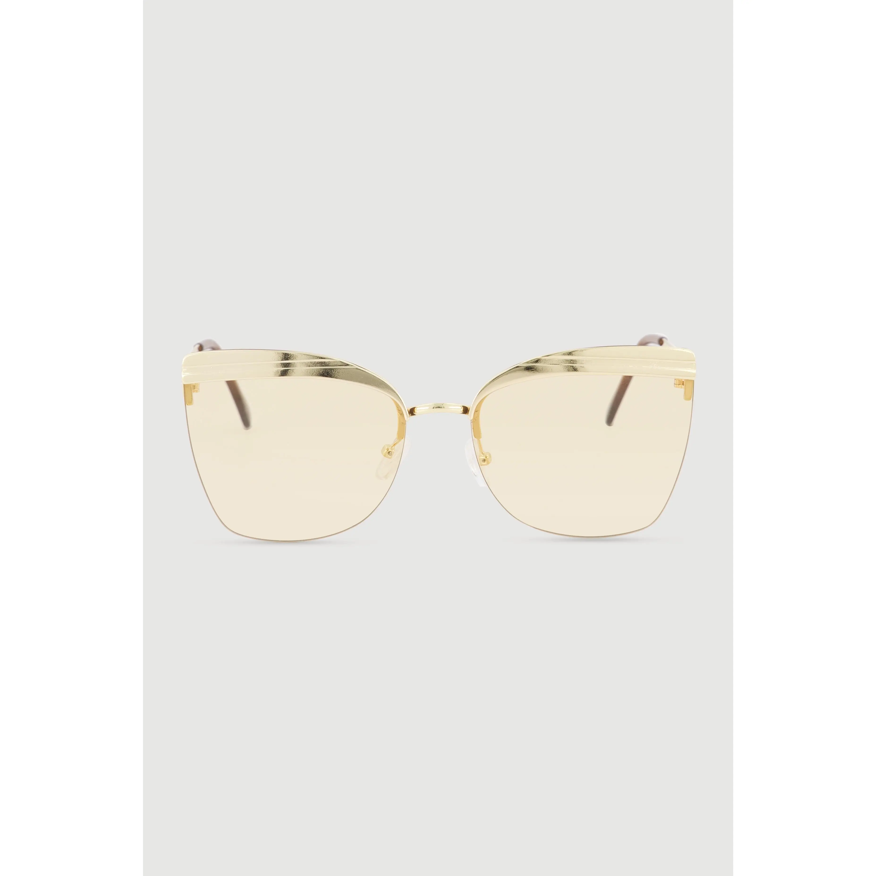 Metallic Browline Sunglasses