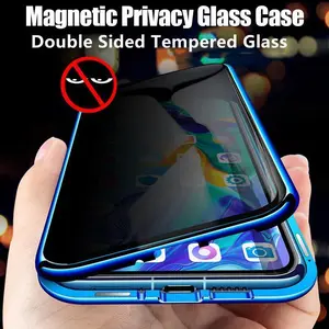 Anti-Peeping Privacy Protection Magnetic Case For iPhone 17 16e 16 15 11 14 12 13 Pro XS Max XR SE2 X 8 Double Glass Metal Cover