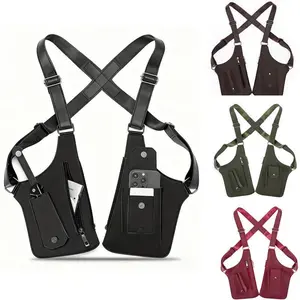 Premium Leather Underarm Shoulder Bag for Men & Women Anti-theft Hidden Storage for Cell Phones & Outdoor Gear Versatile for Cycling Hiking & More（gift）