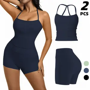 Kabuer Women's Sleeveless Yoga Suit Quick-drying Fitness Clothes for Outdoor Running in Winter Vest Shorts Set Workout Sportswear 3 COOLER Colors Stretchable Activewear Sporty Set