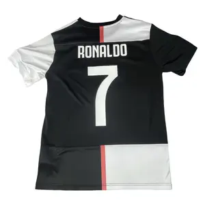 Juventus 2019–20 Home Cristiano Ronaldo No. 7 Short Sleeve Jersey: Classic Black and White Stripes Fan Edition Collectible Soccer Jersey