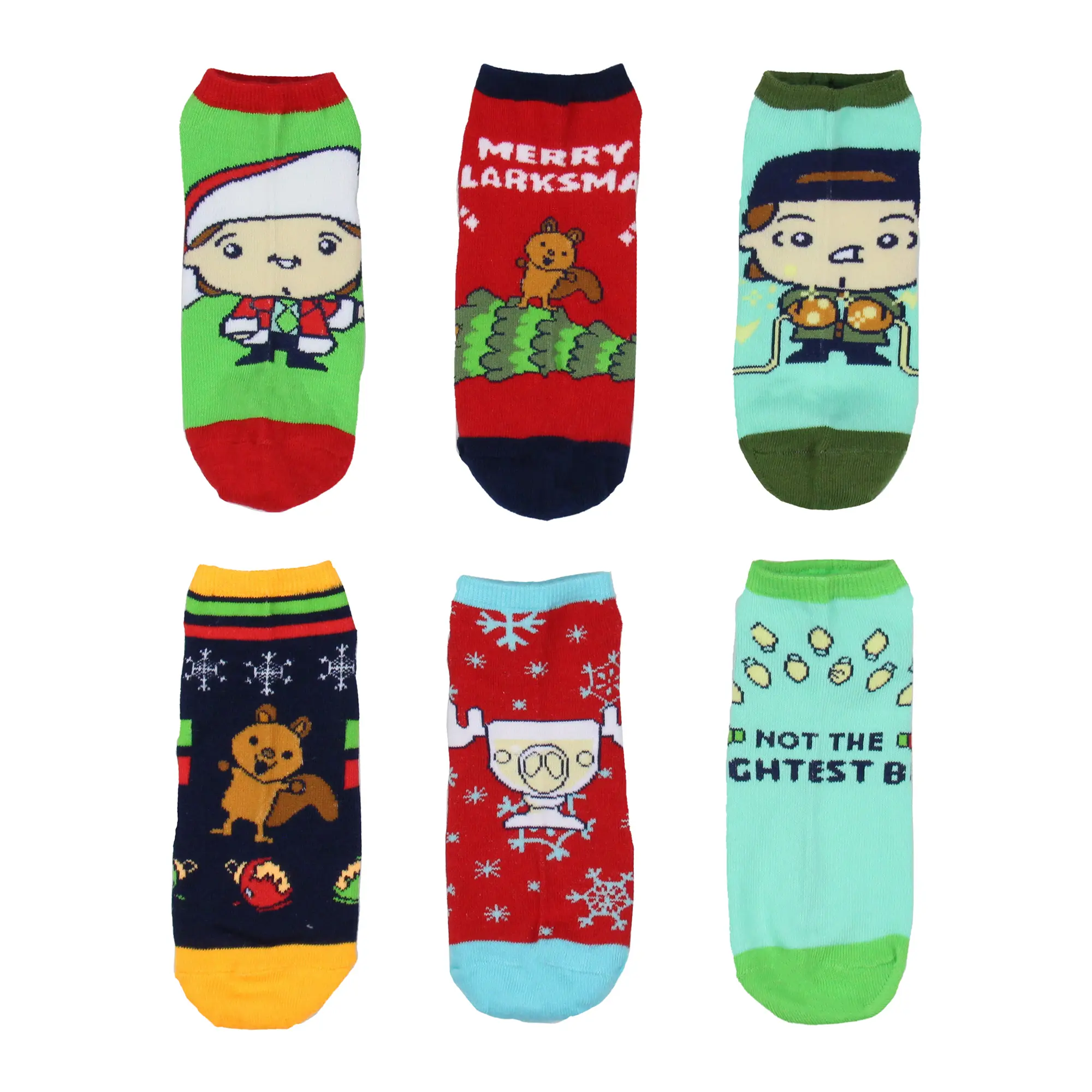 National Lampoon Christmas Vacation Adult Merry Clarksmas 5-Pack Ankle No-Show Socks For Men And Women