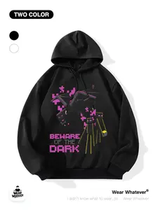 Minecraft Ender Dragon and Enderman Print Loose Hoodie, Casual Breathable Sweatshirt for Outdoor and Home Wear, Fitted Graphic Top