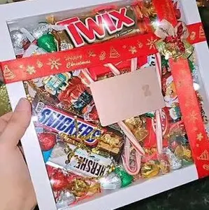 Christmas Shadow Box with Assorted Chocolates and Candy Treats for Festive Seasonal Decoration