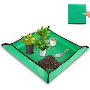 Repotting Mat for Indoor Plant - 26'' x 26'' Planting Mat Soil Mess Control, Portable Succulent Planting Potting Tray Waterproof Gardening Transplanting Mat