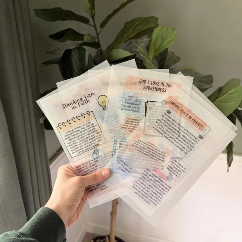 Trusting in God Vellum Bible Tip-Ins | Scripture Journaling Inserts (10 Pack)
