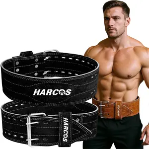 Harcos USPA/IPL Competition Approved 8mm Leather Weightlifting Belt for Men and Women - Heavy Duty Gym Belt for Lifting, Squats, Deadlifts, Powerlifting, Back Support IPF for Fitness Workout