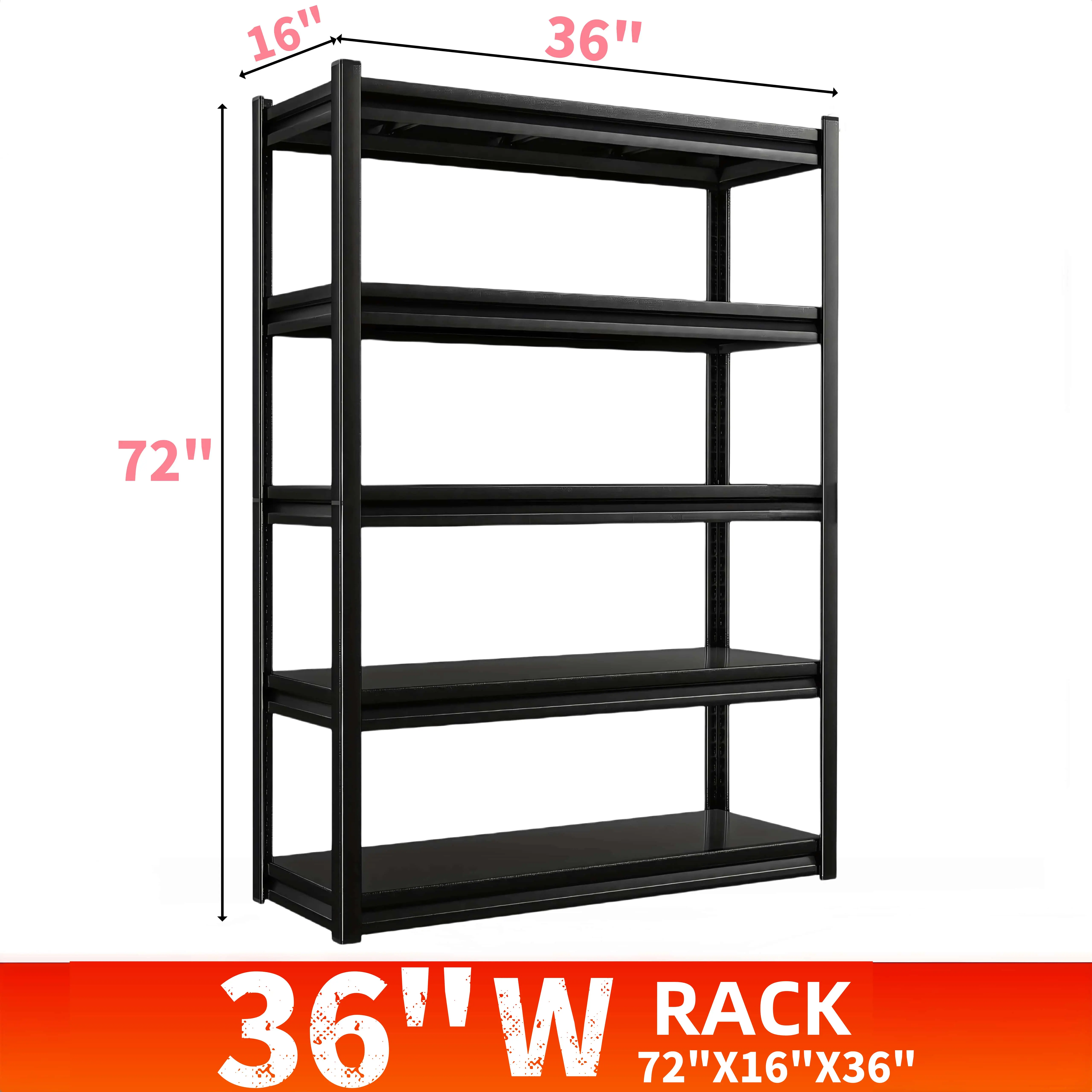 72" H X 36" W X 16" D