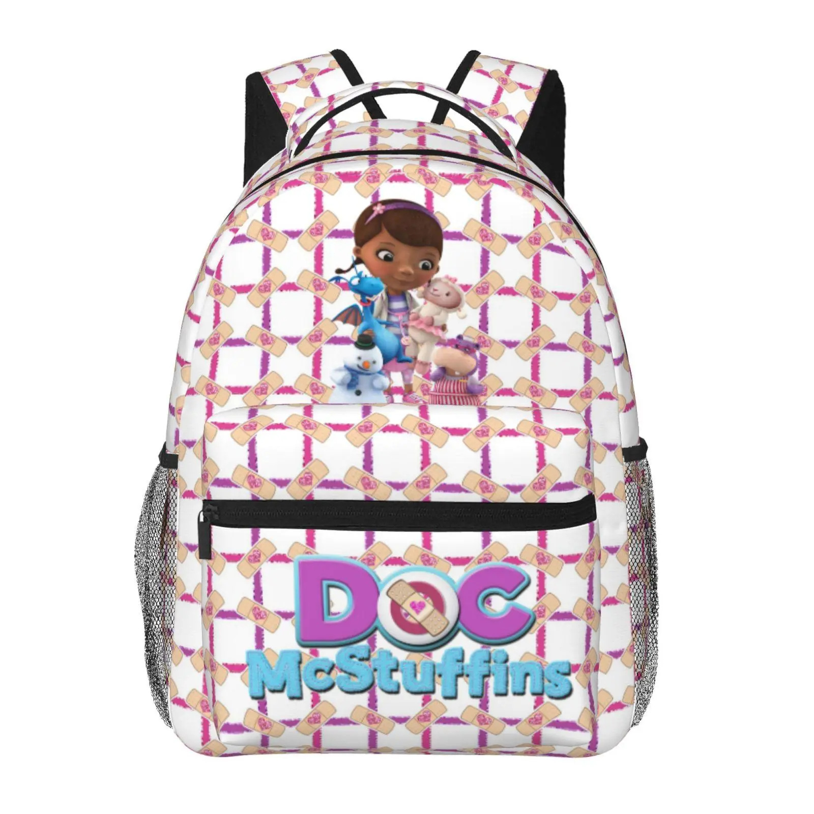 Doc McStuffins Kids Backpacks Doc McStuffins cartoon Bookbag with Multiple Pockets The Doc Is In Durable Everyday Pack for Commuting, Camping & Outdoor Adventures