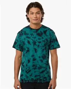 Tie-Dye Crystal Wash T-Shirt - 1390 - Unique Design, 100% Cotton, Casual, Everyday Wear, Trendy Streetwear, Short Sleeve, Crew Neck
