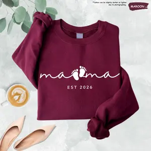 Custom Mama Sweatshirt, New Mom Crewneck, Pregnancy Announcement Apparel, Gift for Moms