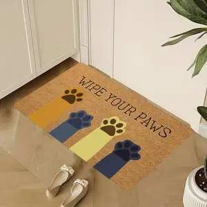 Cute Cat Paw Pattern Welcome Door Mat, Non-slip Floor Mat, Decorative Carpet for Home Living Room Bedroom, Home Decor, Animal Printed Rug