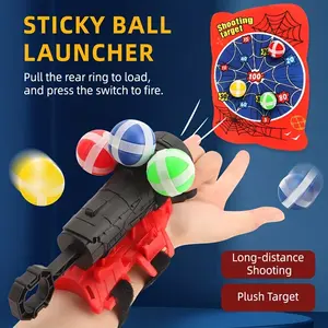 Spider Target Ball Launcher Glove Toy Set, Role Play Shooter, Shooting Practice, Party Game, Creative Hero Toy, Halloween & Christmas Gift