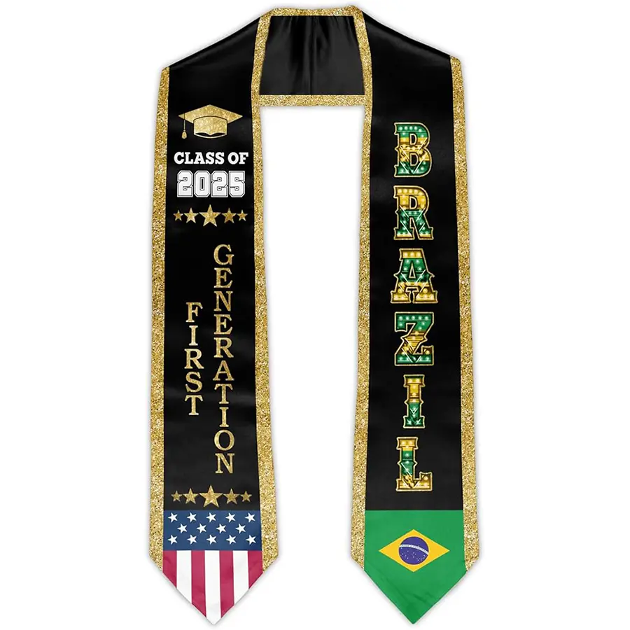 Brazil Class of 2025 First Generation Graduation Stole, Graduate Honor ...