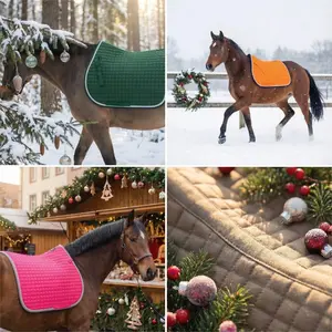 Horse Saddle Pad, Equine Tack Saddle Pad, Full Size Saddle Pad with Pipping, Coolbest Lining, Equestrian Supplies for Outdoor Riding