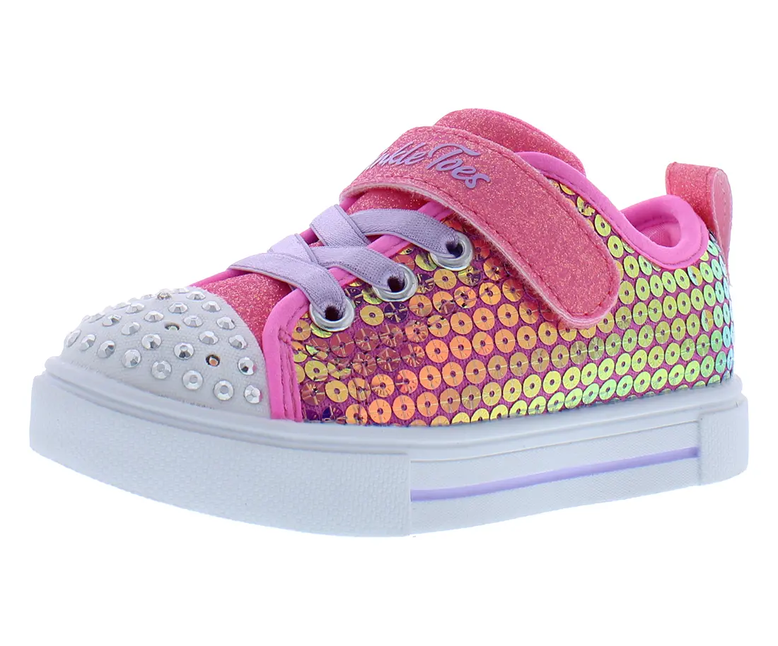 Skechers Lights Twinkle Sparks Infant-Toddler Shoes, Glitter Sequin Design with Sparkle Accents, 2-3 Years Party Shoe for Baby Footwear