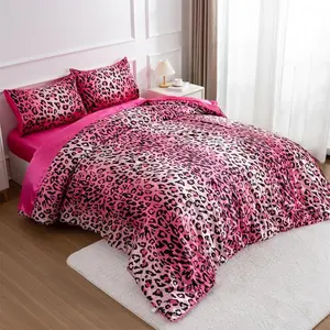 3pcs Leopard Print Duvet Cover Set, Soft Polyester Fabric, Includes 1 Duvet Cover and 2 Pillowcases, Comfortable Bedding for Bedroom, Bedroom Bedding Sets