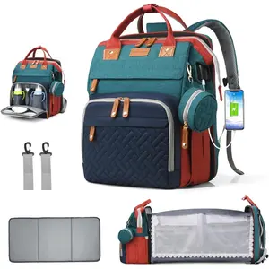 Moms Baby Bag ,Portable baby changing bag, Baby essentials, Portable baby changing bag,   Baby Diaper Bags with Changing Station, Waterproof Large Capacity Diaper Bag Backpack for Moms Dads with USB Charging Port and Stroller Straps, Baby Shower Gifts