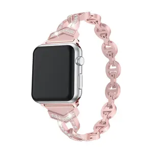 WorryFree Gadgets Apple Watch 42/44/45mm Rhinestone Metal Ban