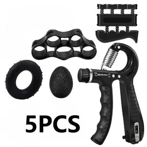 Hand Grip Strengthener 5 Pack Finger Exercise Ball Stress Relief Kit for Hand Therapy Forearm Workout Portable Fitness Equipment for Men Women