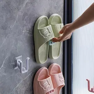 Self-Adhesive Shoe Rack Set, Waterproof Wall-Mounted Hooks for Bathroom Kitchen Bedroom Decor, Durable & Easy Installation