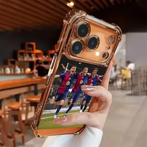 Football phone case - New electroplated transparent TPU airbag anti-drop phone case suitable for iPhone 17 Pro Max 16 15 14 13 12 11. Simple and fashionable shock-proof soft case for protection. Personalized and creative protection case. Suitable as a gif
