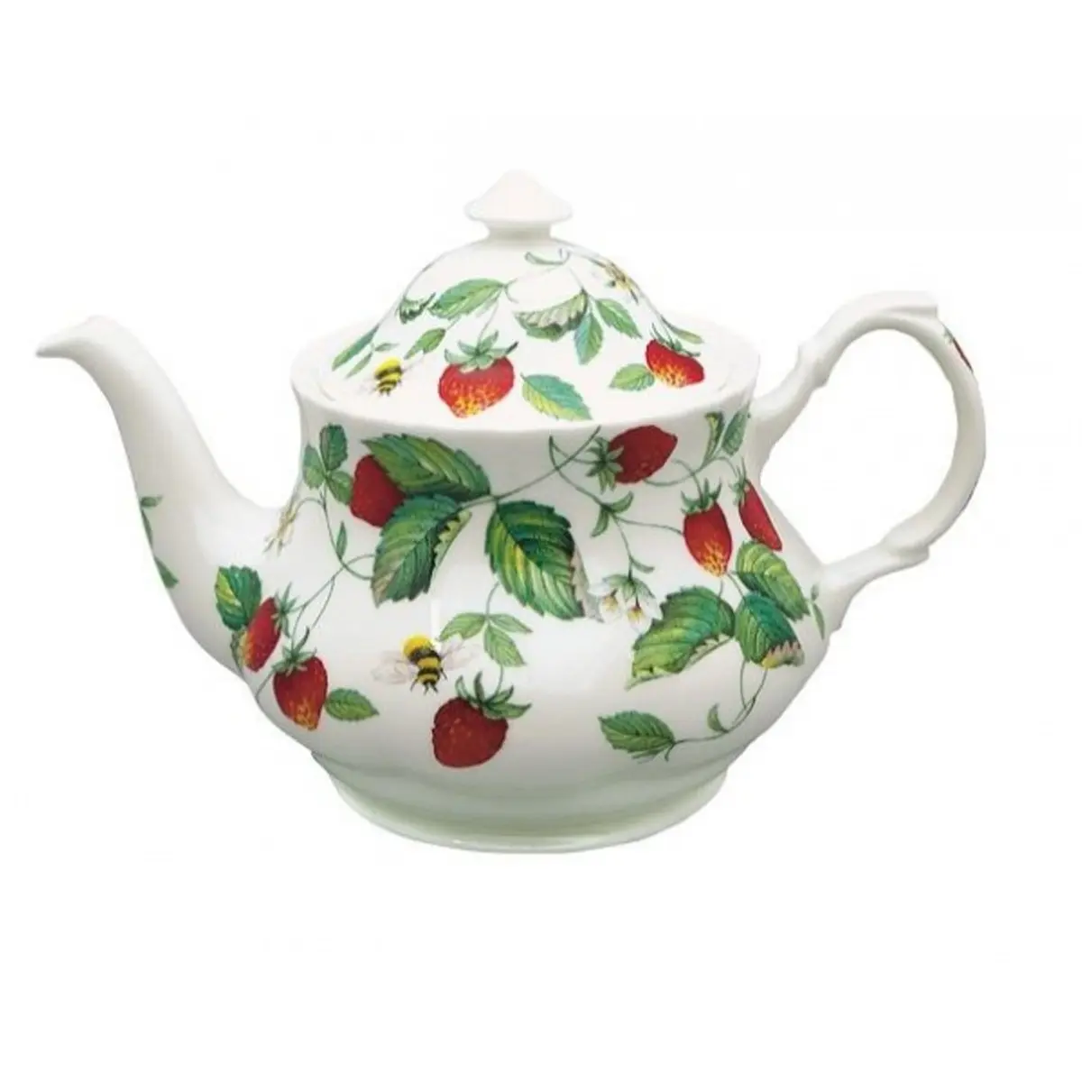 212 MAIN Alpine Strawberry Bone China Porcelain Teapot - Ash-Infused Clay Pottery, Chip-Resistant, England-Made for Camp Kitchen, Camping & Hiking Sports & Outdoor Use