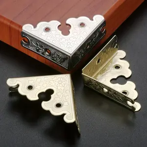 8pcs Right Angle Corner Wooden Box Gift Box Four-sided Decoration Iron Leather Protection Corner Angle