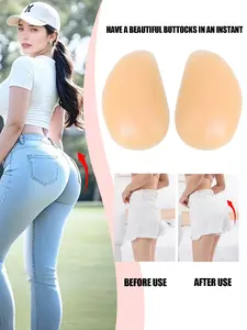 Fake buttocks and beautiful buttocks silicone pad, thickened, naturally lifts the buttocks, invisible, silicone buttocks pad, peach-shaped buttocks, self-adhesive shaping buttocks pad, suitable for jeans, yoga pants, Medium, Womenswear