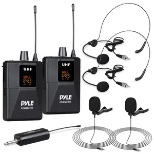 Dual UHF Wireless Microphone System - 160ft Range, LED Display, 8 Channels