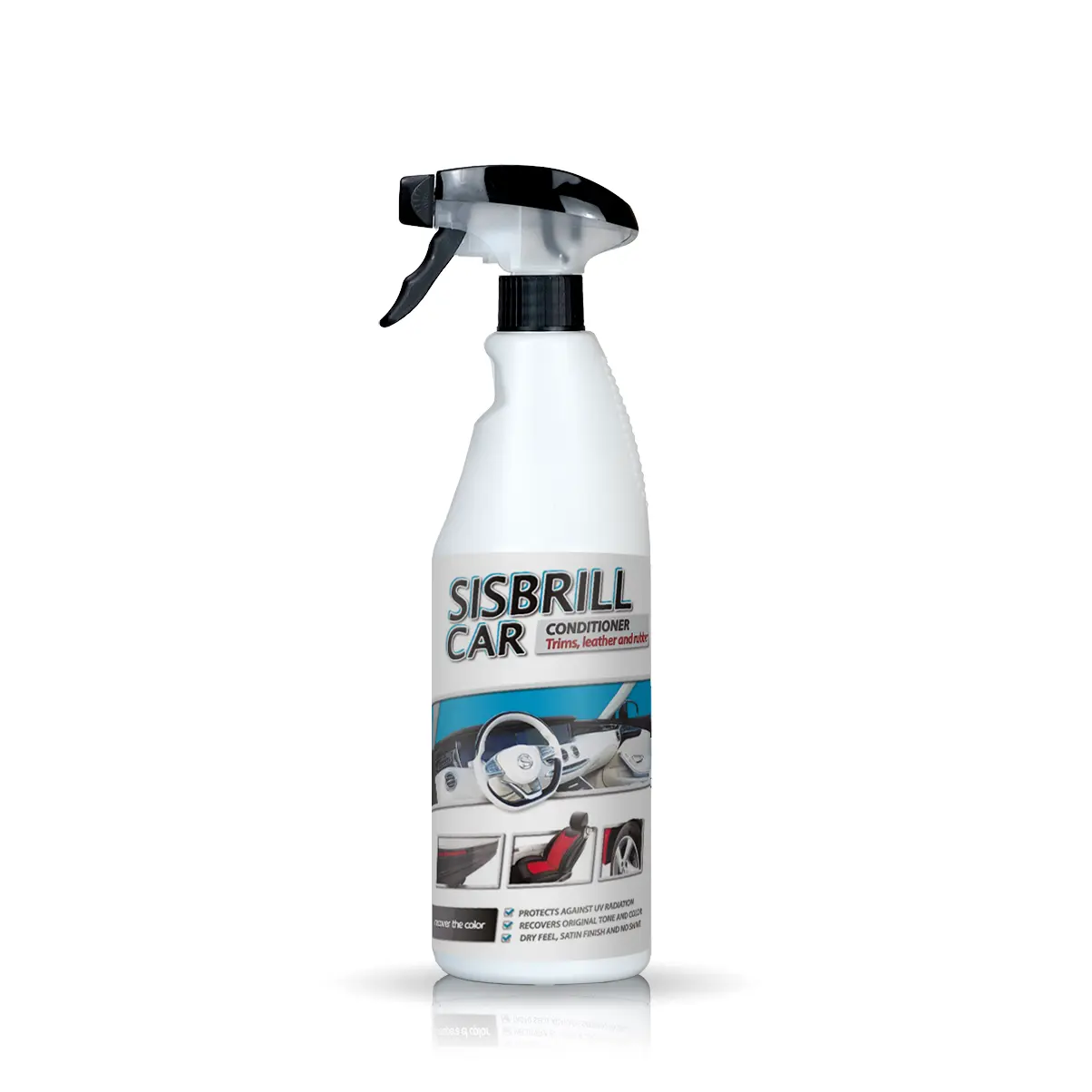 Sisbrill Car - Car Leather Cleaner & Conditioner Spray – Auto Interior Cleaner for Leather, Plastic, Vinyl, Dashboards – Satin Finish – 25 fl oz