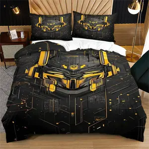 Transformers Themed Bedding Set,Soft Duvet Cover Pillowcase,Suitable for Children,Teenagers and Adults,Bedroom,Dormitory Decoration Bedding,Including 1 Duvet Cover and 1 or 2 Pillowcases Without Core and Pillow