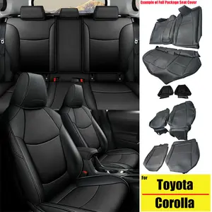 5-Seat Faux Leather Custom Car Seat Covers Set - Full-Coverage Front & Rear, Waterproof, Airbag-Safe Automotive Interior Accessories, Includes Guide, for 2020-2026 Compact Sedans