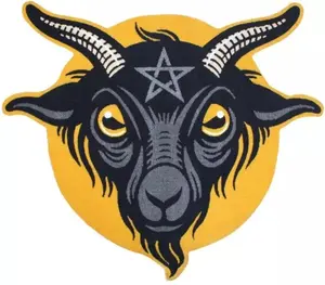 Creepy Co. Bapho-Mat BAPHOMET Accent RUG 36x29" Goat Occult Folklore Spooky