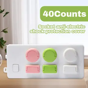 40 Counts Outlet Covers Proofing, Multi-Color Random Selection, Child-Safe Power Socket Covers with Easy-Grip Handle