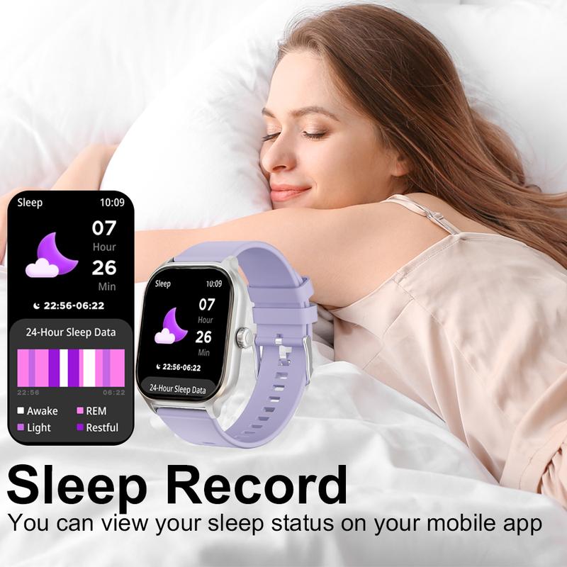 2.01 Inch Full Touch Screen Smart Watch with Text Reminder and Call Answer, IP68 Waterproof, for Android/iPhone, Fitness Tracking Watch, 100+ Sports Modes Smartwatch for Men and Women Gift