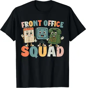 100% Cotton  Unisex Front Office Squad Funny Front Desk Receptionist Admin T-Shirt