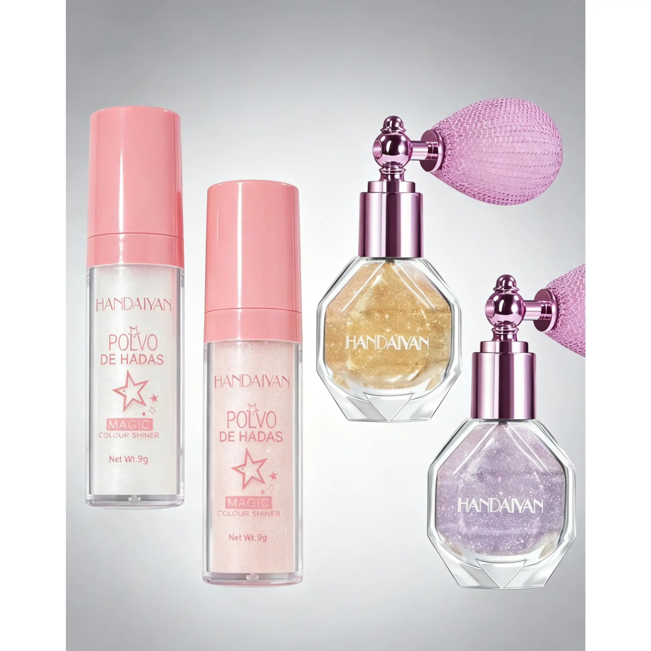 Golden Fairy Dust Highlighter Spray, Luminous Finish for Glowing Makeup, Long-Lasting & Buildable Illuminator for Face & Body, Cruelty Free, 30ml, Shimmer, Cosmetic, Radiant, Airbrush Spray, Water Resistant, All Over Body, Brides, All Skin Types, Buildabl