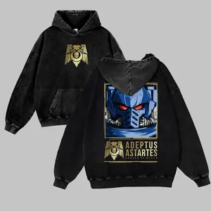 Warhammer 40k  Unisex FallFreshness outfits men streetwear 80s 90s graphic tees cotton Anime Game funny 380G Washed Hoodies men gifts