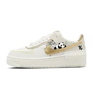 Nike Air Force 1 Custom Bamboo Panda Low-Top Sneakers for Women with Slip-Resistant Comfort Trending Shoes, House White Official Shoes to Get / Maison Mihara